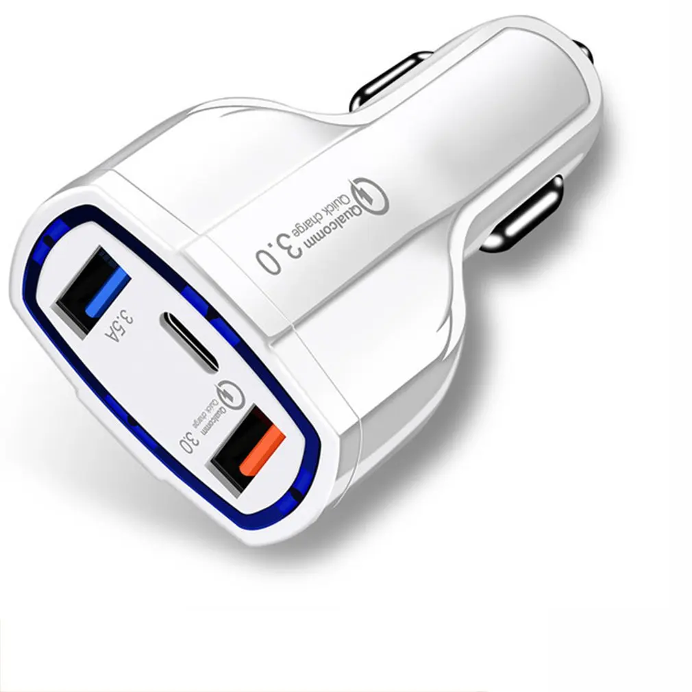 Автомобильное зарядное устройство USB/type-c, новое двойное автомобильное зарядное устройство Usb type-c, автомобильное зарядное устройство для мобильного телефона Qc3.0, быстрое зарядное устройство