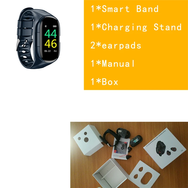 3 M1 новейший 2 в 1 AI умные часы с Bluetooth наушником монитор сердечного ритма умный Браслет долгое время ожидания спортивные часы для мужчин - Цвет: 3