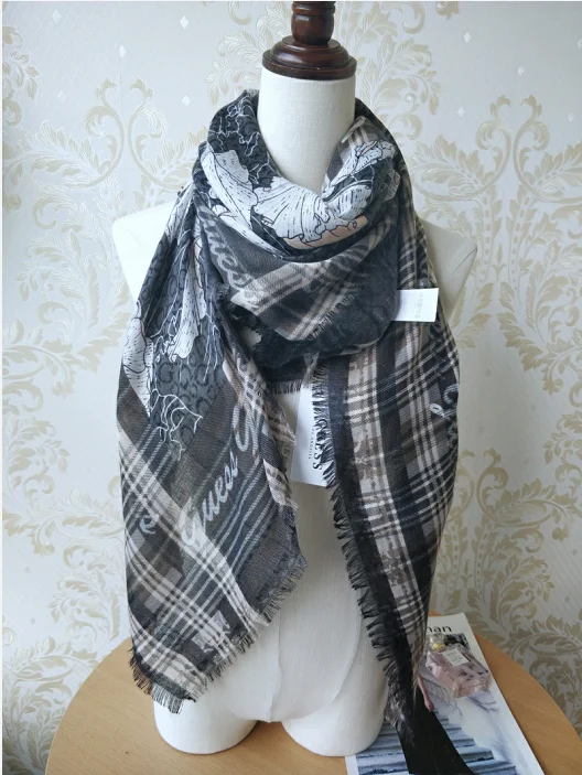 new German Brand Womens High Quality Scarf womens scarves, Autumn fashion scarves Shawl - Цвет: Черный зеленый