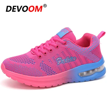 

New Lightweight Sneakers Women Air Cushion Outdoor Sport Shoes Woman Lace Up Breathable Mesh Comfortable Running Shoes For Women