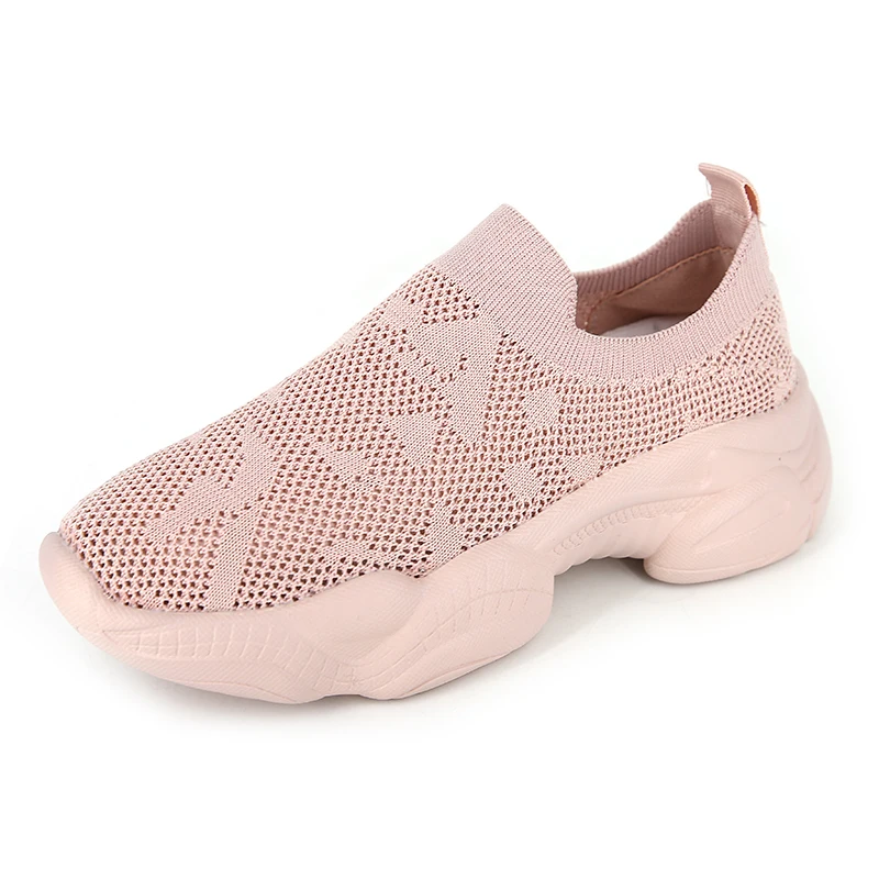 Модная женская обувь; летняя дышащая обувь на толстой платформе с сеткой; женская обувь; женские кроссовки на массивном каблуке; 1003w - Цвет: 610w pink