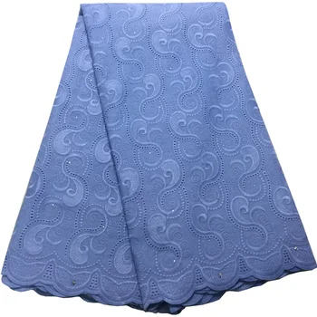 

8 colors (5yards/pc) soft African cotton lace fabric elegant skyblue Swiss voile lace fabric with embroidery for dress CLS252