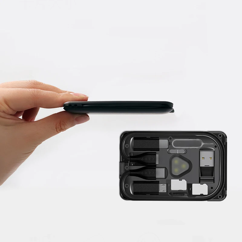 Multi-Function Universal Smart Adaptor Card Wireless Charger Card Portable Holder Charging Card SIM Portable Storage Box FKU66