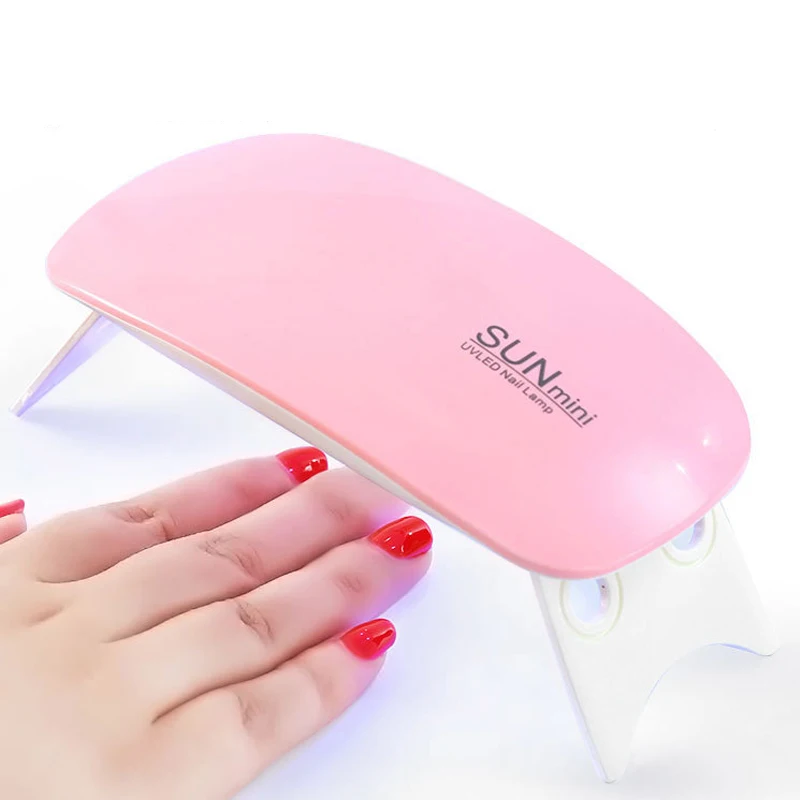 SUN Mini secador de uñas portátil, lámpara de manicura UV de 6 LED