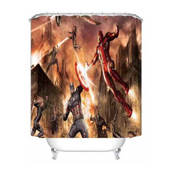Shower Curtain Пользовательские Marvel Дэдпул Халк душевая занавеска Mildewproof водонепроницаемый полиэстер различные размеры#0421-21-09 - Цвет: Shower Curtain