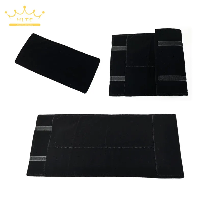 Black Velvet Jewelry Roll Bag for Jewellery Portable Necklace Storage Pouch Pendant Organizer Storage Bag
