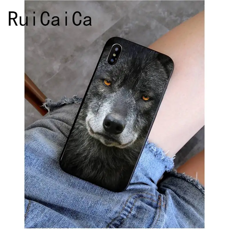 A14 RuiCaiCa черный мягкий чехол для телефона с крутым волком для iPhone 8 7 6 6S Plus X XS MAX 5 5S SE XR 11 11pro 11promax - Цвет: A14