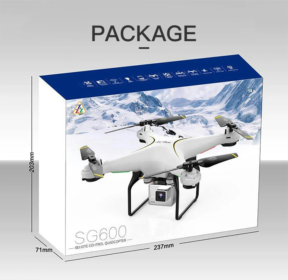 SG600 Радиоуправляемый Дрон 2,4G селфи Квадрокоптер самолет с 0.3MP Wifi FPV камера удержание высоты авто возврат Безголовый
