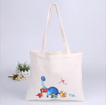 

Folding Shopping Bag Eco-friendly Reusable Portable Shoulder Bag Fashion Cartoon dinosaur pattern Customizable logo Gift bag