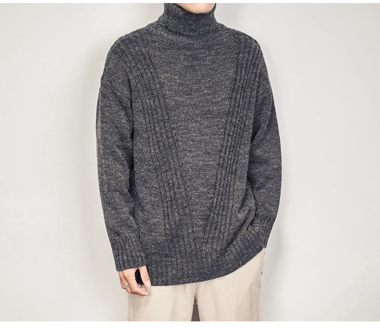 High quality Man autumn and winter High-collar sweater men's loose knitted sweater turtleneck men sweaters