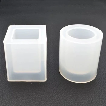 

Round Silicone Mold Dried Flower Resin Decorative Craft DIY Storage Pen Holder Mould Resin Concrete Molds Candle Pot Mold