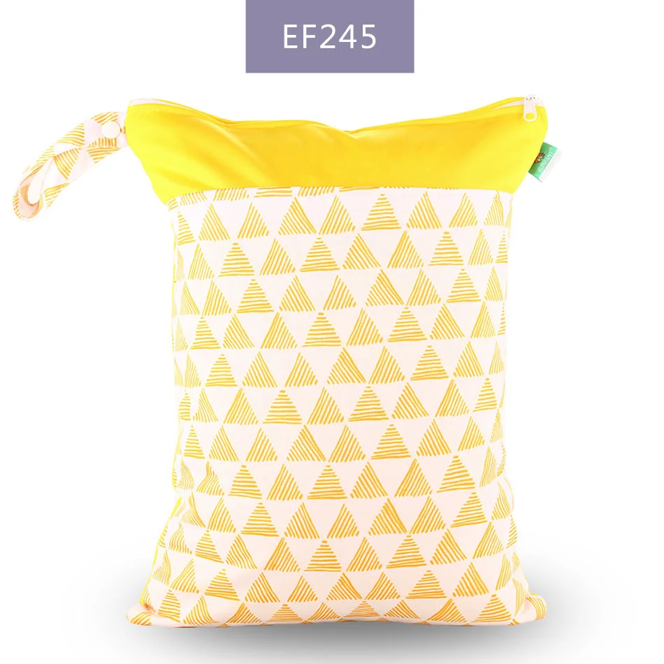 EF245-wet bag Elinfant 1 шт. многоразовая водонепроницаемая сумка для подгузников с модными принтами влажная сухая сумка для подгузников с двойным карманом тканевые сумки с ручками 30*40 см - Цвет: EF245-wet bag