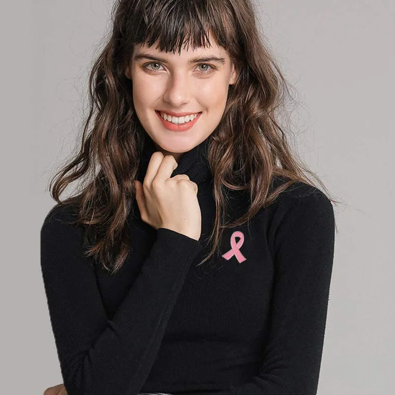 Pink Ribbon Pin, 20 Pcs Official Ribbon Brooches Breast Cancer Awareness Lapel Pins