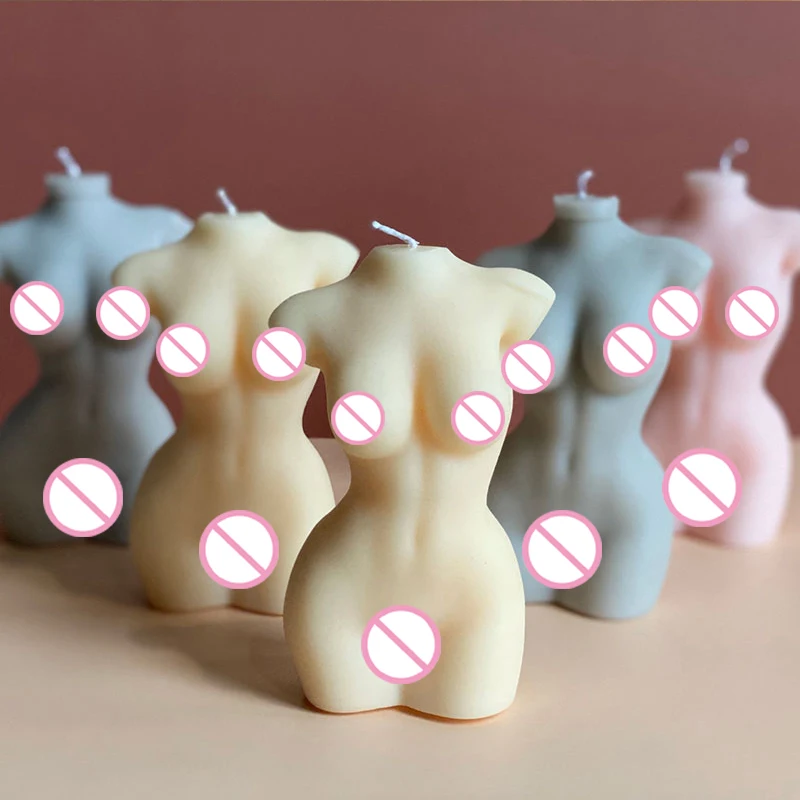 Molde de silicona para velas de cuerpo 3D, diseño artístico para hombre y mujer, fabricación de velas, jabón, decoración de pasteles y Chocolate