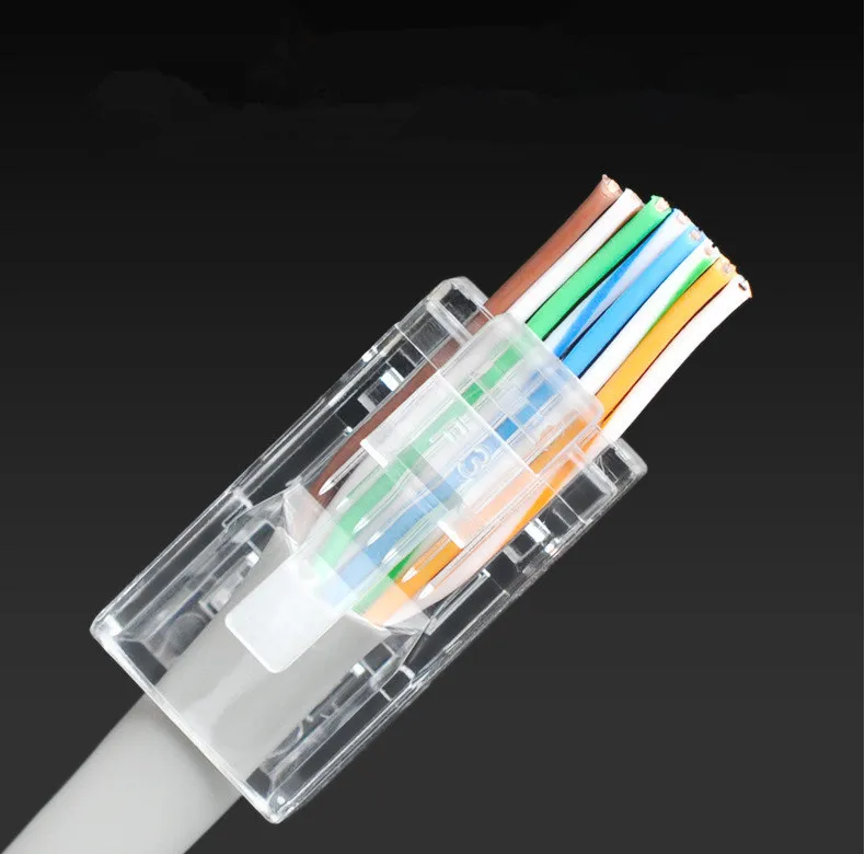 Conector Montions Rj45, Cat5e, Cat6A Pass Through, 8P8C