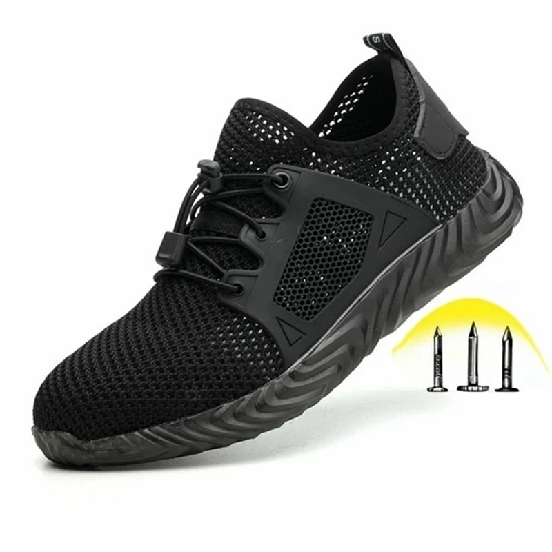 Zapatillas indestructibles con punta de acero para hombre y mujer, zapatos de seguridad para el trabajo, con diseño moderno, a prueba de perforaciones, transpirables y ligeros, modelo Ryder