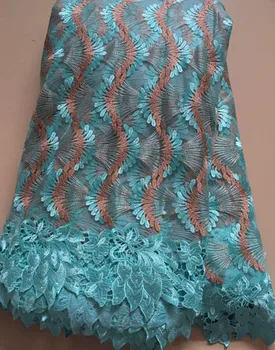 

French Net Lace Fabric 2018 Latest African Lace Fabric With Embroidery Mesh Tulle Lace Fabric High quality Nigerian Lace FLL2870