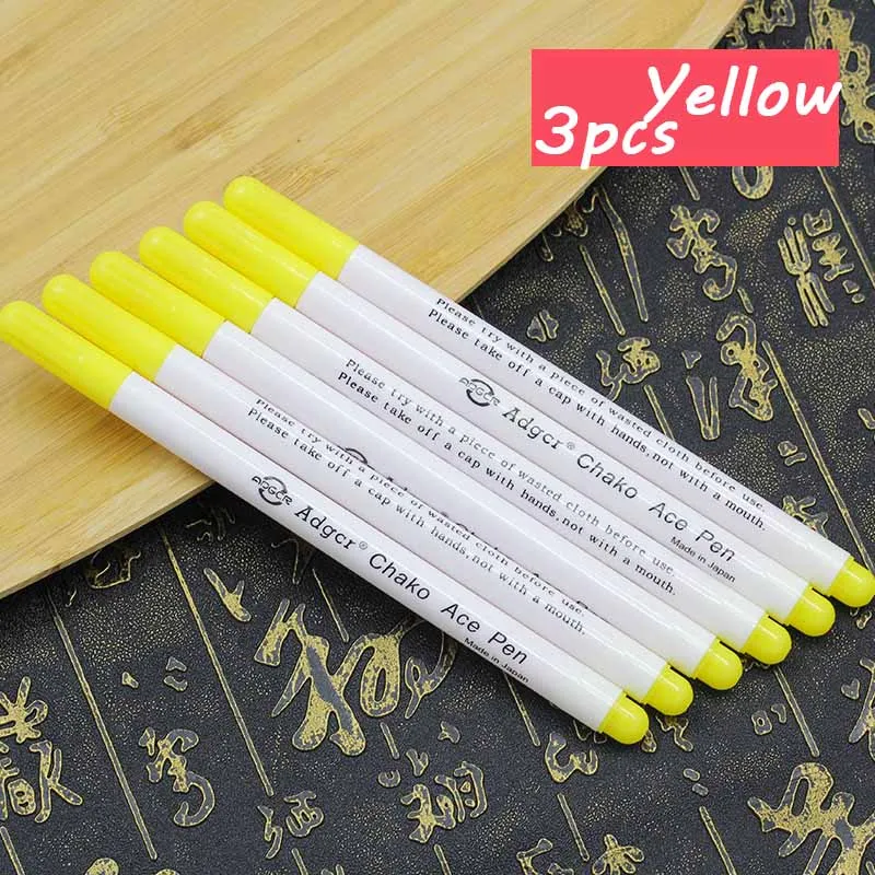 3pcs Yellow 3 шт. стирающиеся ручки для воды 7 цветов Швейные аксессуары маркер фломастеры рукоделие инструменты для дома крестиком - Цвет: 3pcs Yellow