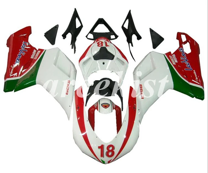 Литье под давлением ABS Полный обтекатели наборы Подходит для Ducati 1098 848 1198 evo 2007 2008 2009 2010 2011 2012 Набор для тела на заказ 18