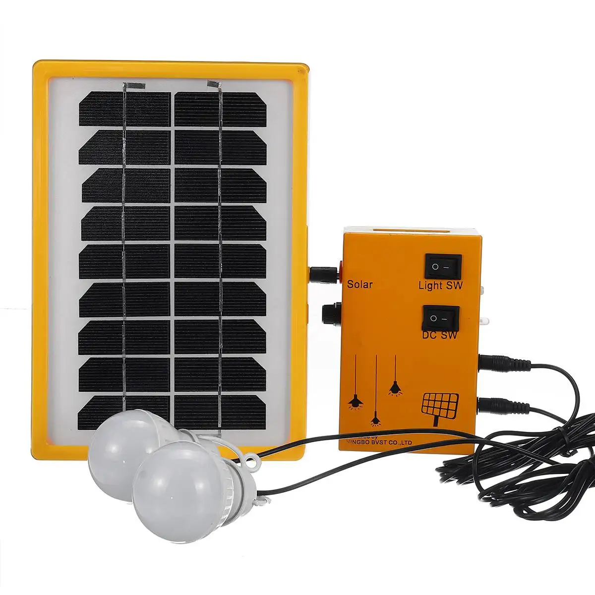 

Solar Light System 2Pcs 3W LED Solar Lamp 4W 6V Solar Panel Portable Power Bank for Outdoor Camping Emergency Lighting