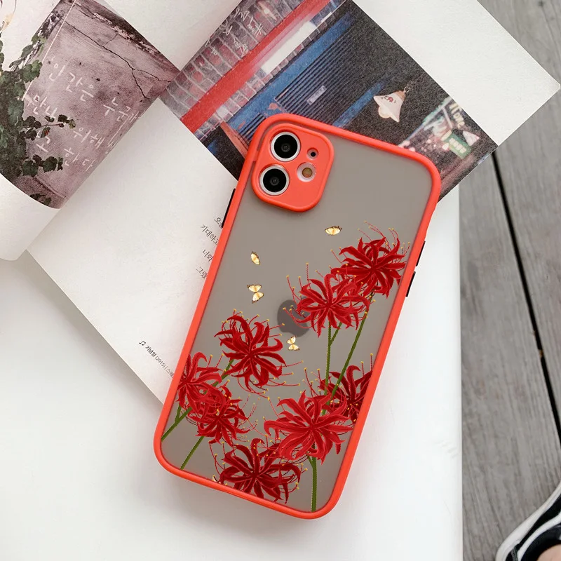 Butterfly Lavender Higan Flower Shockproof Phone Case - Elegant Protective Back Cover