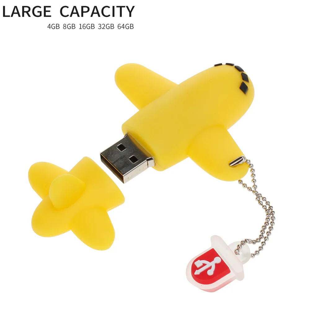 Usb флеш-накопитель 128 ГБ мультяшный самолет высокоскоростной USB 2,0 4 ГБ 8 ГБ флеш-накопитель 16 ГБ 32 ГБ 64 ГБ флеш-накопитель креативная флеш-карта памяти