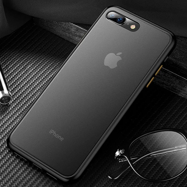 black CAFELE Новейший цветной чехол для iphone 7 8 plus силиконовый+ PC полупрозрачный чехол для iphone 7 8 plus - Цвет: black