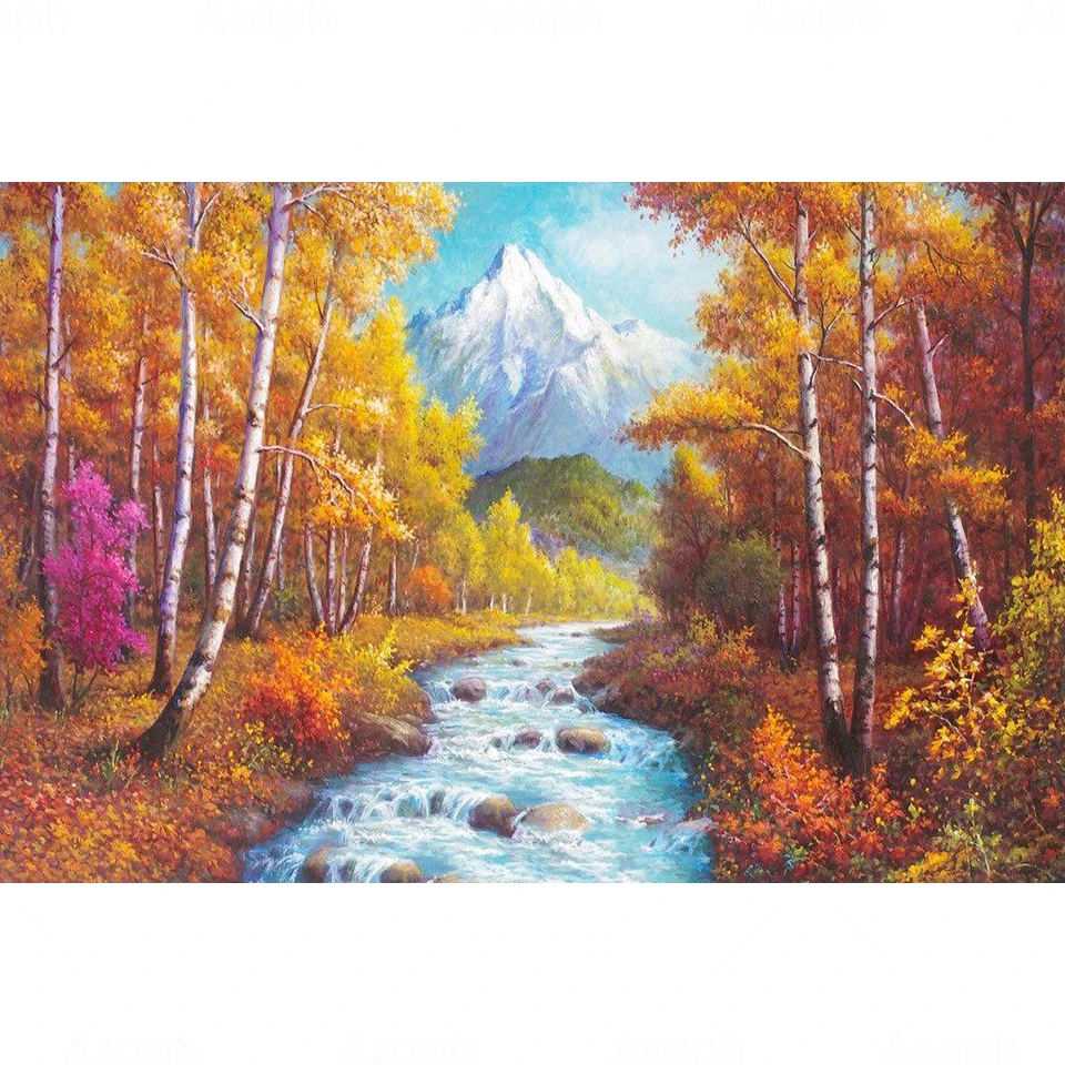 Nature Scenery Village Landscape 5D Diy Full Square and Round Diamond Painting Embroidery Cross Stitch Kit Wall Art Home Decor