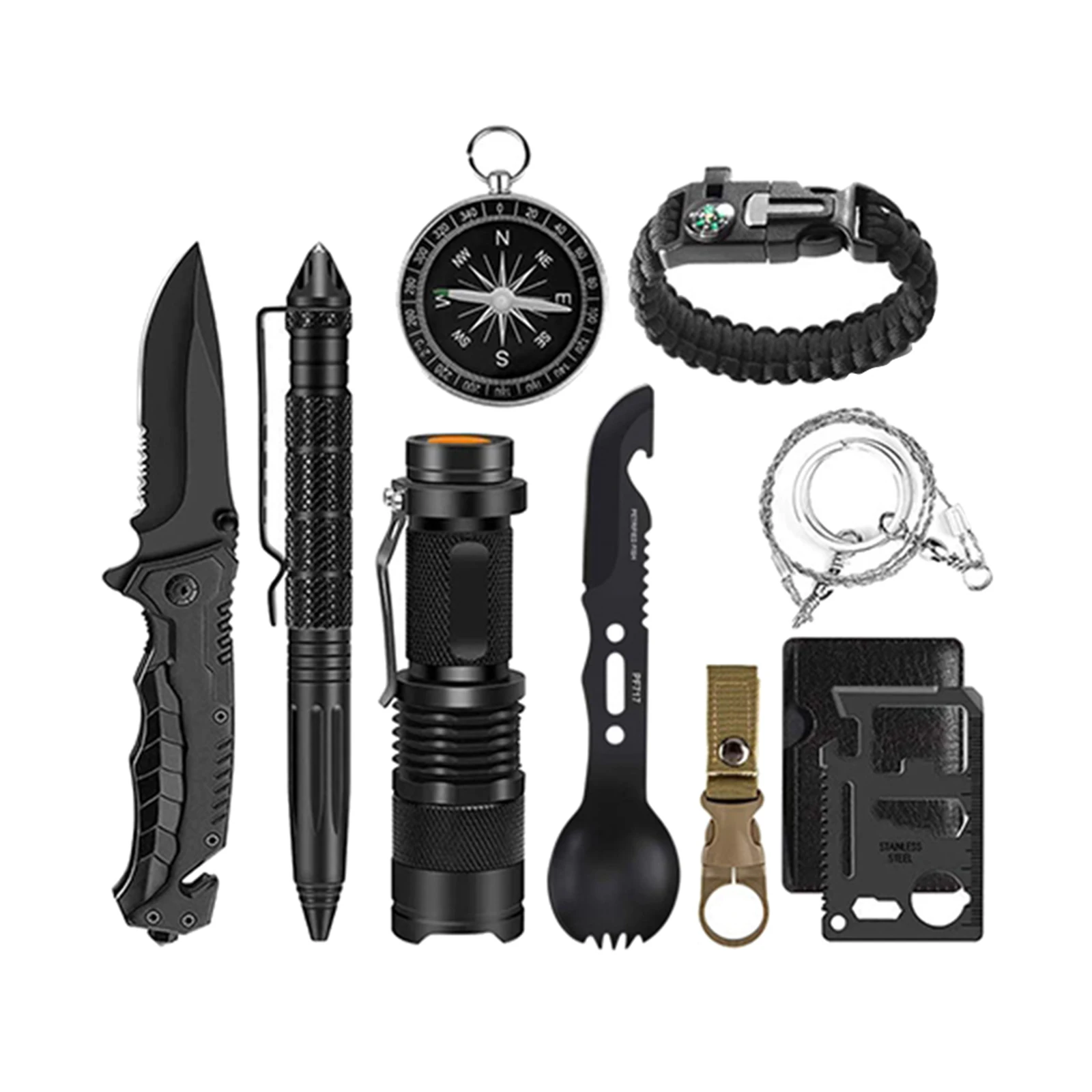 33pcs/set Outdoor Emergency Survival Gear Kit Camping SOS equipment  Christmas Blanket Hiking Essentials Bracelet Man