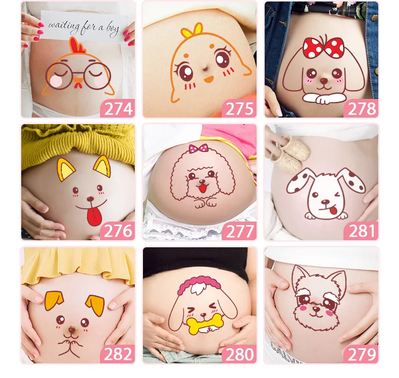 newborn lifestyle photos Belly Stickers Cute Photography Props Woman Pregnant Smiling Face Belly Stickers Mum Maternity Accessories baby boy souvenirs and giveaways	