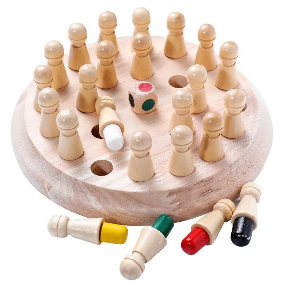 Wood Memory Matchstick Chess Board Game Fun Block Board Game Colors Memory Match Stick Chess Game Fun Block Board Game