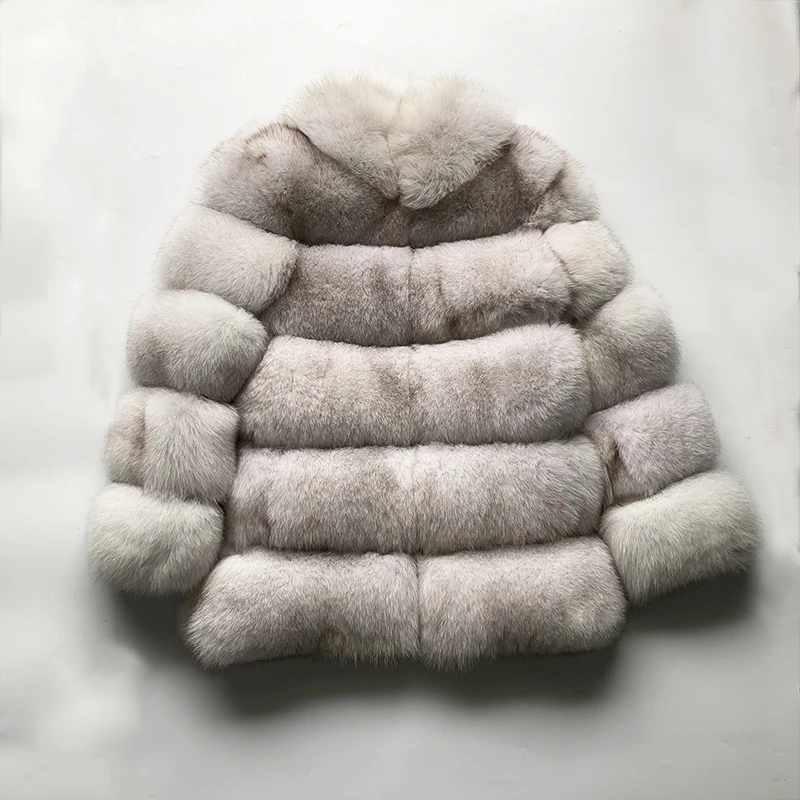 Natural Blue Fox Rf0220 роскошное пальто с лисьим мехом женское супер теплое высококачественное пальто с длинным рукавом из натурального меха - Цвет: Natural Blue Fox