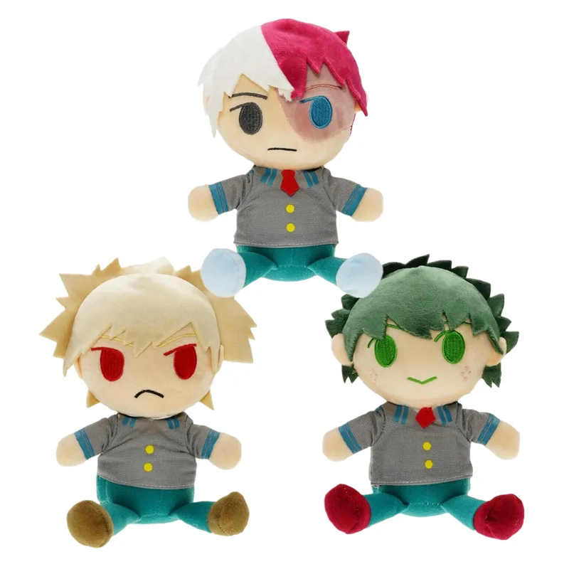 

17cm Cartoon Anime My Hero Academia Stuffed Plush Toys Izuku Midoriya & Bakugou Katsuki & Todoroki Plush Doll Toys for Kids