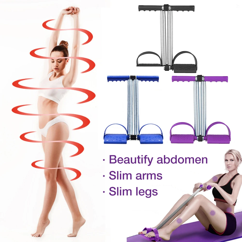 Pull Rope Dual Spring Tension Foot Pedal Sit Up Equipment Abdomen Leg Exerciser For Sport Fitness Slimming Training