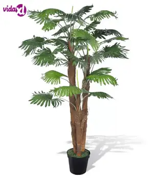 

VidaXL Palmier Artificiel 180 Cm Plastic Plant And 1 Pot With 30 Green Leaves Never Wither Home Decoration Home Accessories