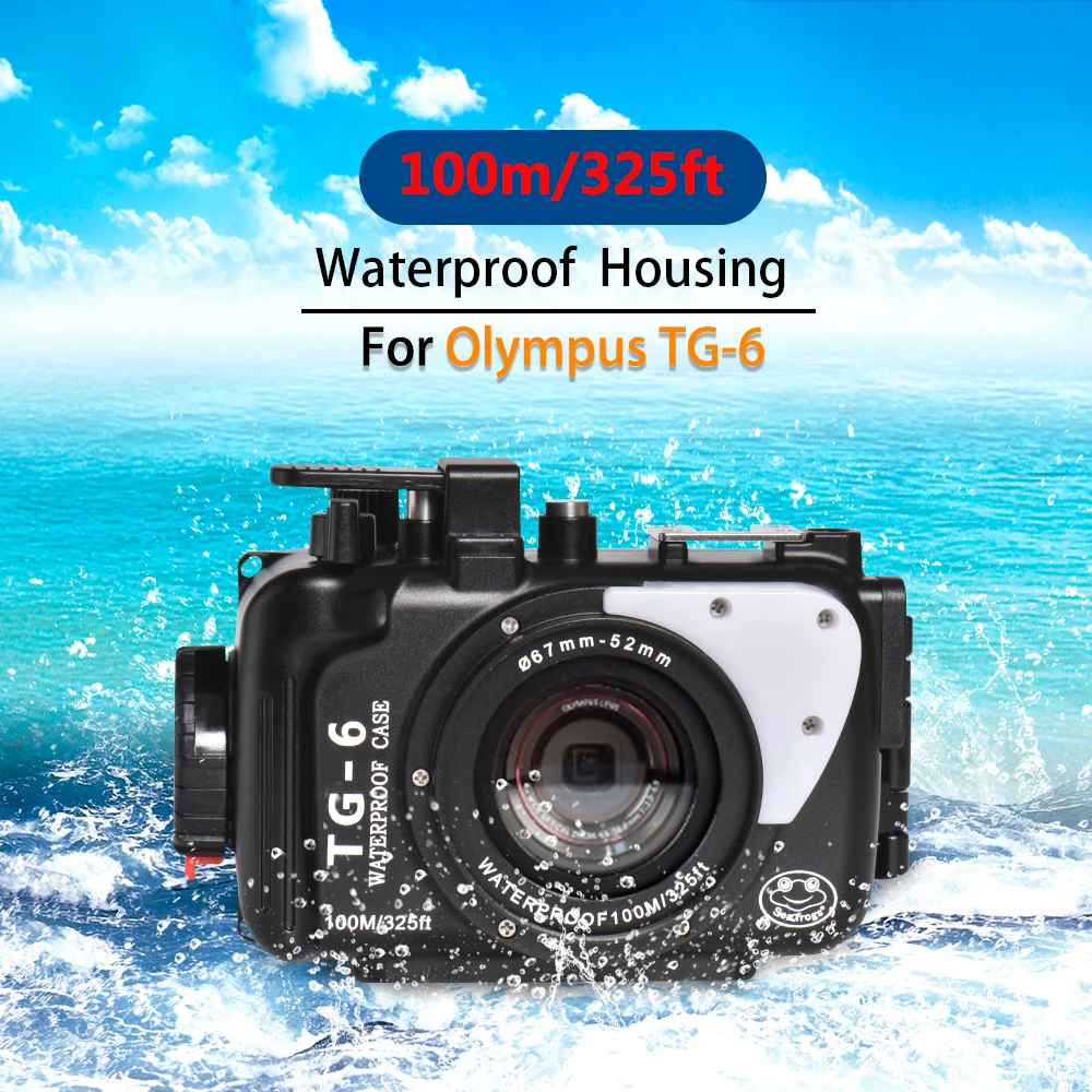 100 м/325ft для Olympus TG6 TG 6 Подводный бокс корпус камеры алюминиевый водонепроницаемый чехол для дайвинга для камеры Olympus TG-6