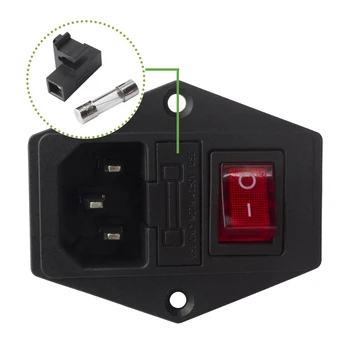 

SIMAX 3D Power switch power connector plug power socket red triple Rocker switch Voltage current 15A 250V +line 3d printer parts