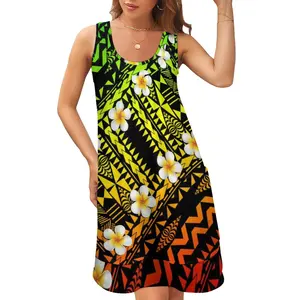 Super Cheap Tropical High Quality Floal Fake Two Piece Stretch Party U-neck Dress Free Shipping Midi Dress