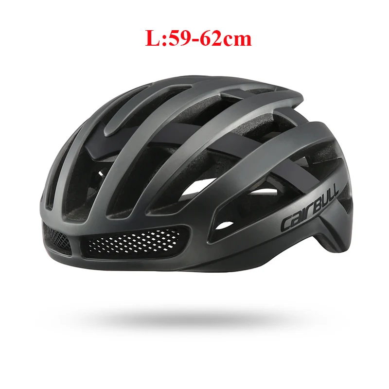 Gray black L CAIRBULL Сверхлегкий велосипедный шлем в формованном MTB дорожный велосипедный шлем XC DH гоночный защитный колпачок 26 вентиляционных отверстий M/L - Цвет: Gray black L