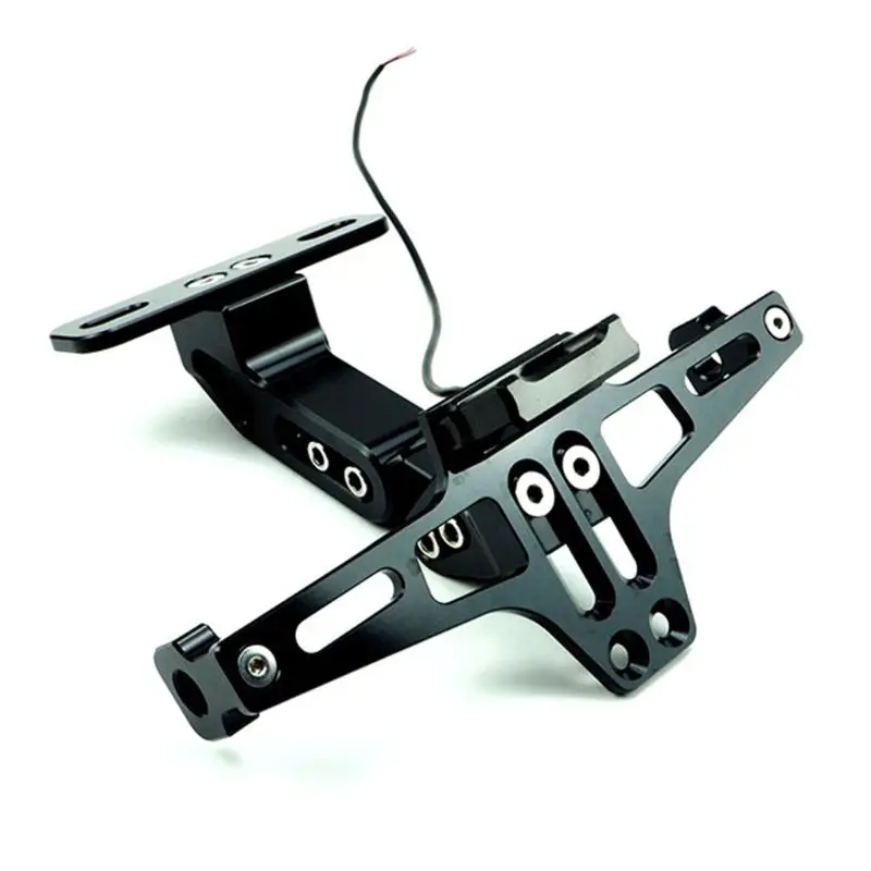 1pc Adjustable Motorcycle CNC License Number Plate Holder LED Light Mount Bracket