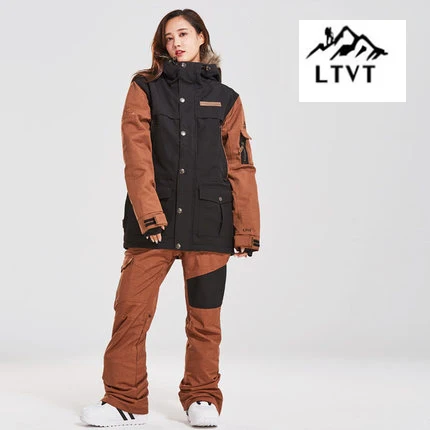 Гарантируем подлинность! LTVT мужской лыжный костюм s Зимняя мужская зимняя куртка+ брюки Комплекты двойной шпон водонепроницаемый лыжный костюм мужской