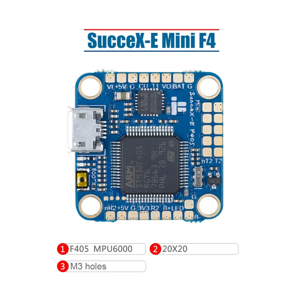 Плата контроллера полета iFlight sucex-E Mini F4 2-6S MPU6000 Gyro 8MB Blackbox 20*20 мм Монтажное
