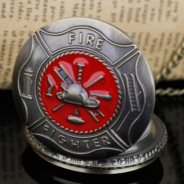 Classic Firefighting Tools Red Firefighter Badge