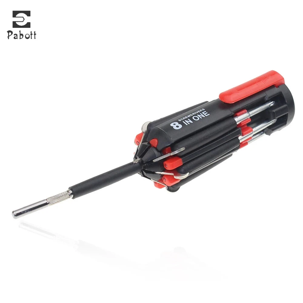 

8 In 1 Slotted Phillips Screwdriver Precision With LED Light Folding Screwdriver Bits Multitool Household Repair Tool