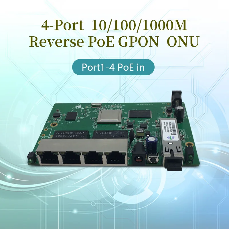Free shipping FTTB 4-Port Gigabit reverse PoE Gpon onu  EPON ONU sfp  REverse POE  GPON ONT