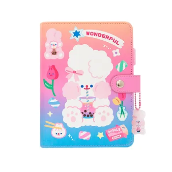 

Pink Soft Fluffy Rabbit Diary A6 Spiral Notebook Gift All Color Pages 120 Sheets Cute Girl Agenda Planner Gift