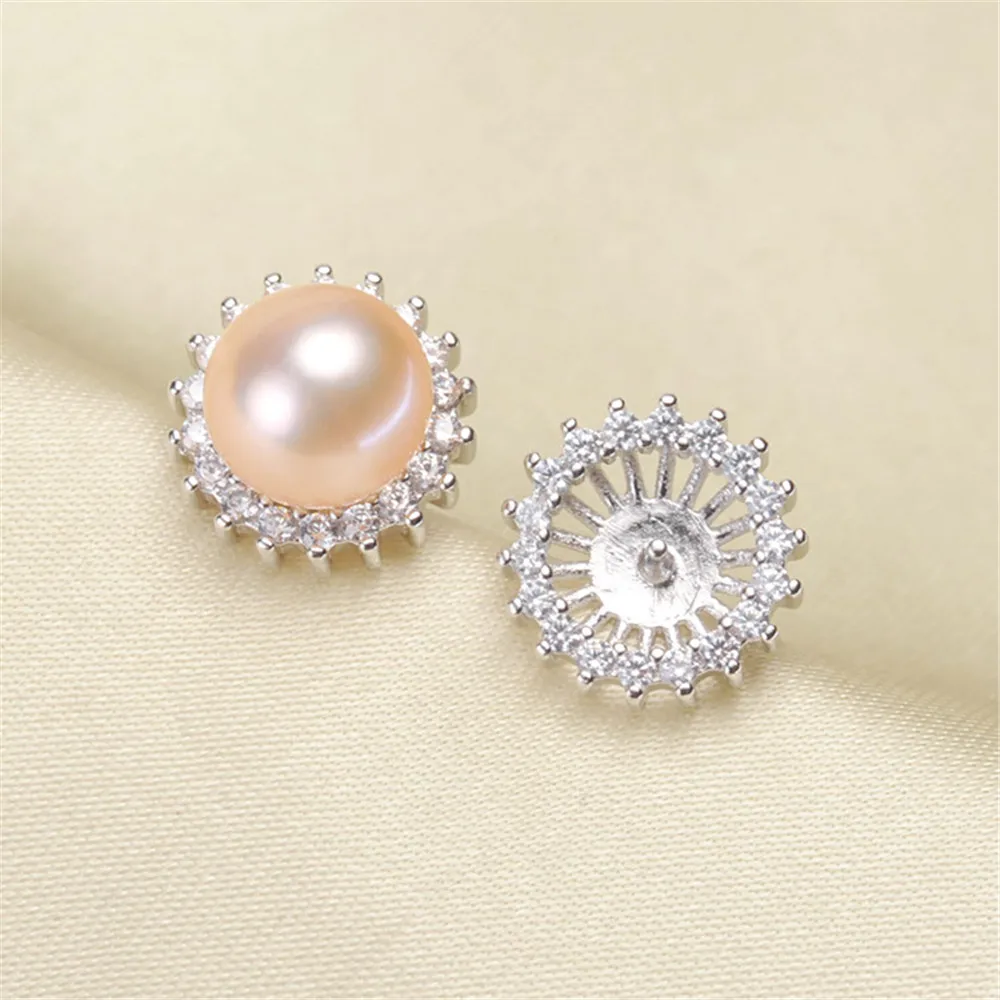 

Trendy Pearl Earrings Accessories 925 Silver Plating Earrings Findings Dangle Earring Jewelry Parts Fittings Mountings DIY Gift