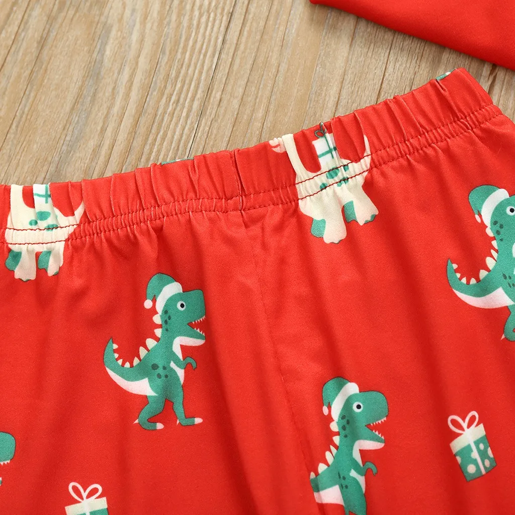 christmas boys clothes Kids baby clothes boy Long Sleeve Cartoon Dinosaur Printed clothes for boys Tops+Pants Pajamas Set#SH