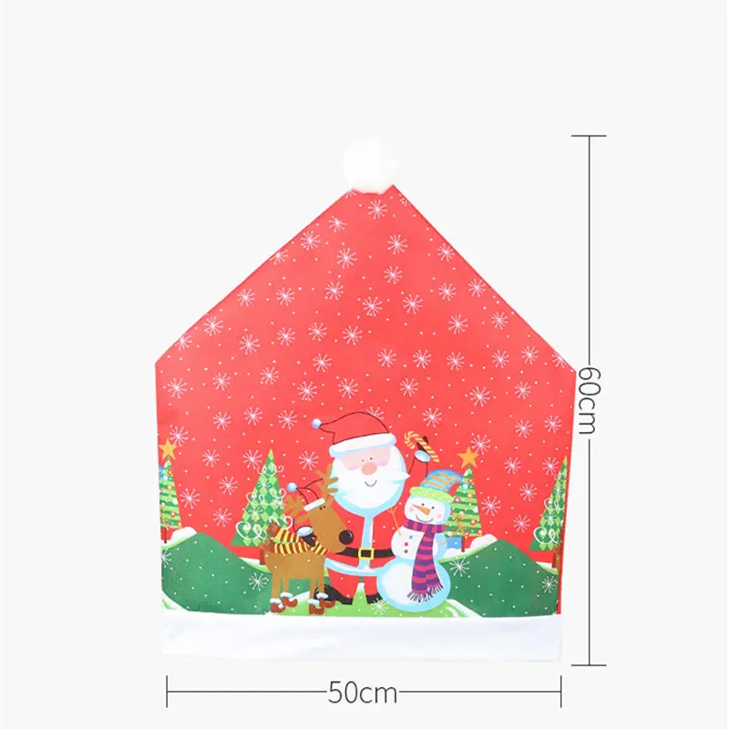 Navidad мультяшный Санта Клаус Снеговик Чехол для стула «Рождество» шапки рождественские украшения для дома Новогодний Декор Рождество