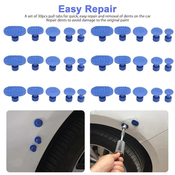 

30Pcs Depression Repair Sucker Car Body Dent Removal Pulling Tabs Paintless Repair Tools Glue Puller Tabs